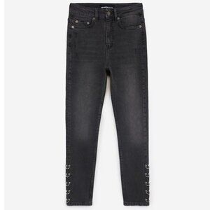 NWT The Kooples Charcoal Wash  Lizy Distressed SlimJeans w/ Piercings size 24